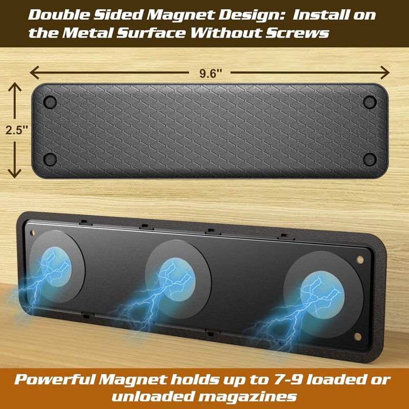 LULACOOL Magnetic Ammunition Holder，Double Sided Gun Magnet for Gun Magazines, Knives, Organize Mount in Gun Safe, Cabinet, Wall, Door, Ammo Storage Accessories for Handgun, Pistol and Rifle Mags - Image 4